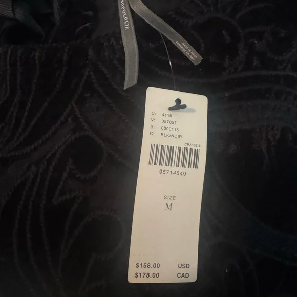 Anthropologie Velvet The Lainie Black Long-Sleeve Lace Cutwork Blouse M - Picture 11 of 13